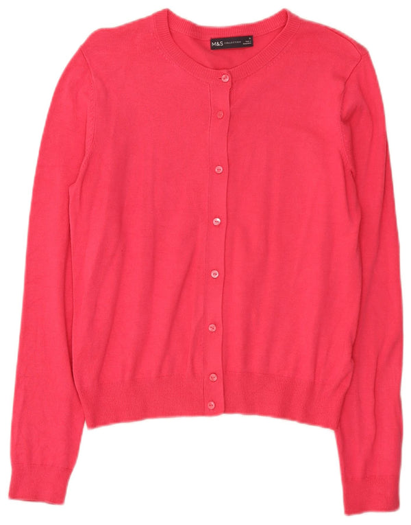 Suéter cardigã feminino Marks & Spencer Reino Unido 12 viscose rosa médio