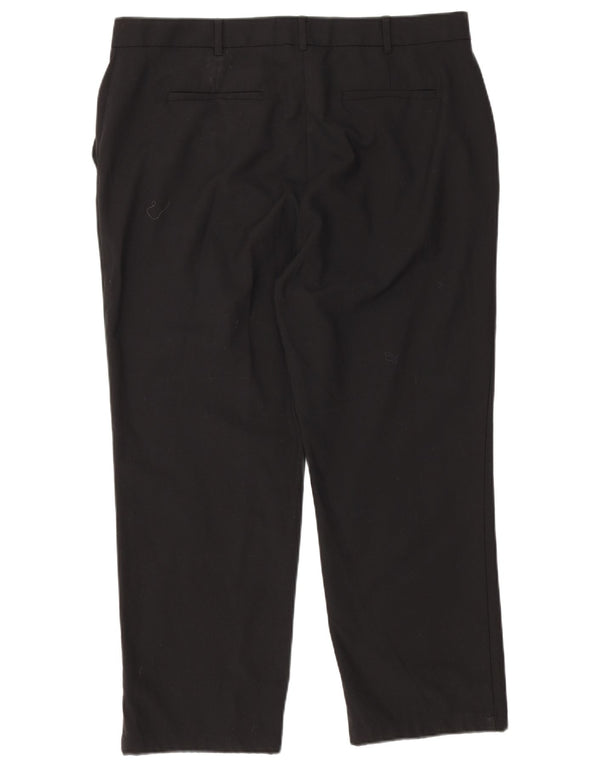 Calça feminina Marks & Spencer Autograph Crop Suit UK 18 XL W36 L26 preta