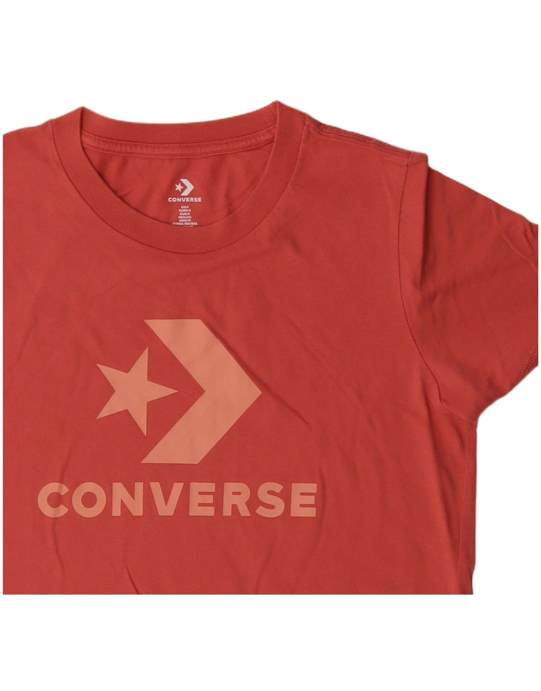 Camiseta feminina Converse com estampa gráfica UK 10 pequeno algodão laranja