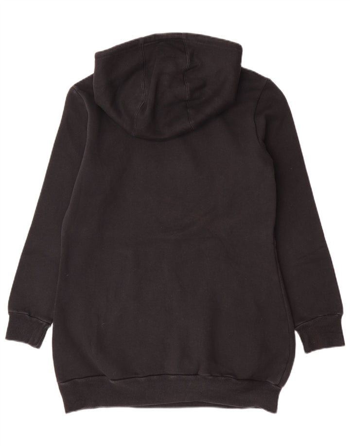 Adidas feminino gráfico moletom com capuz jumper IT 46 grande poliéster preto