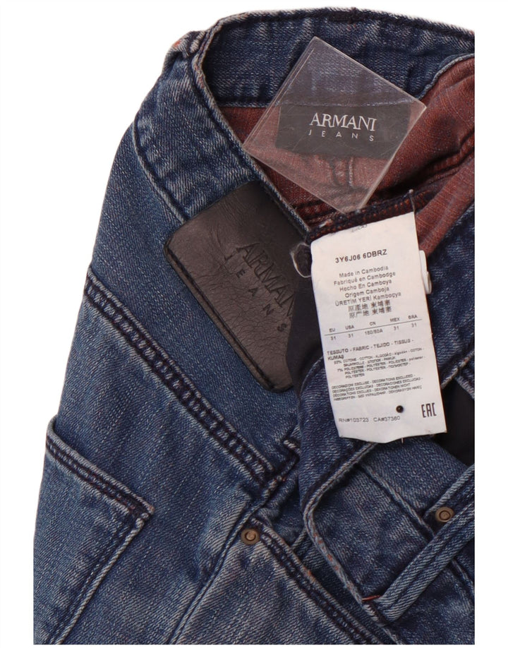 ARMANI Jeans Slim Feminino W31 L34 Azul Algodão
