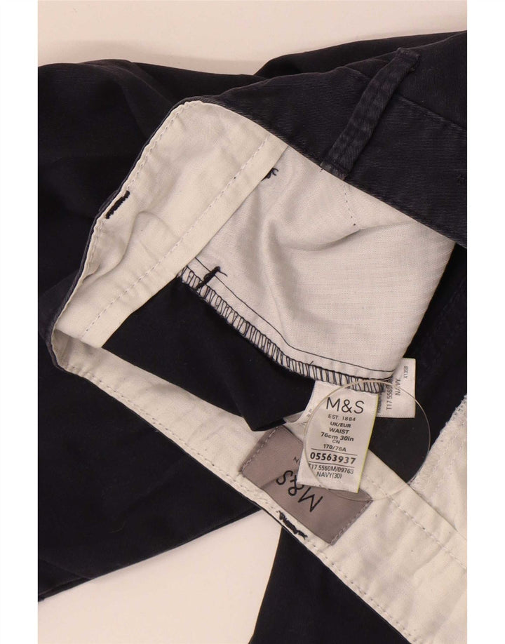 Shorts chino masculino Marks & Spencer W30 algodão azul marinho médio