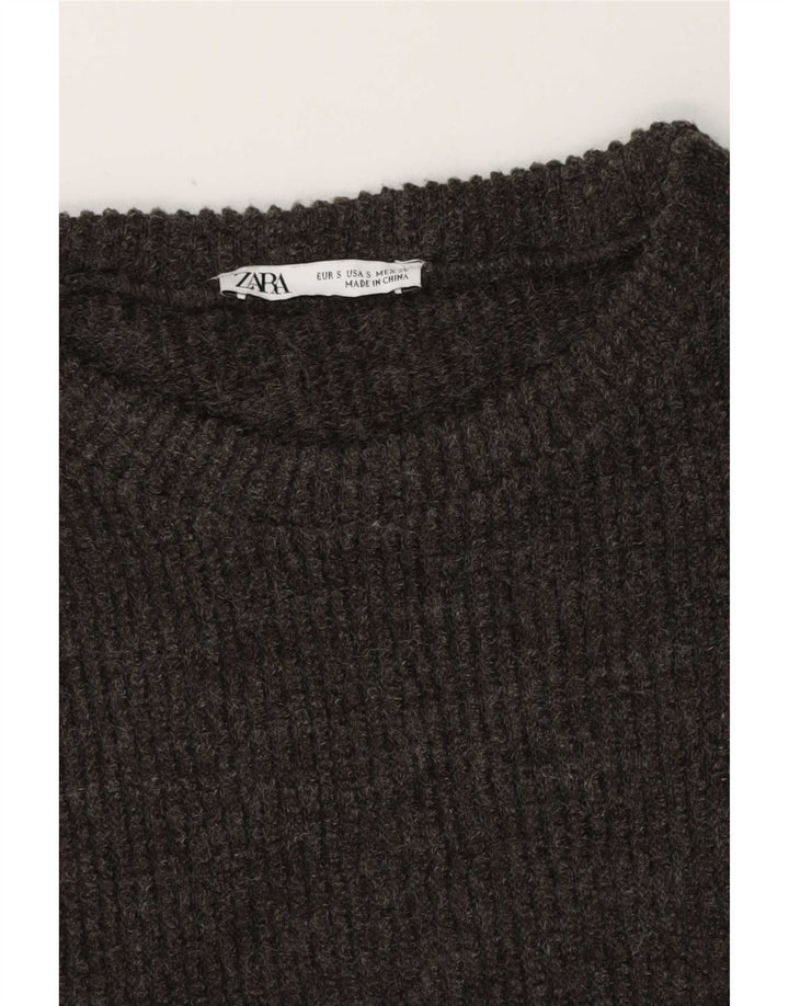Camiseta feminina grande Zara UK 10 pequena cinza