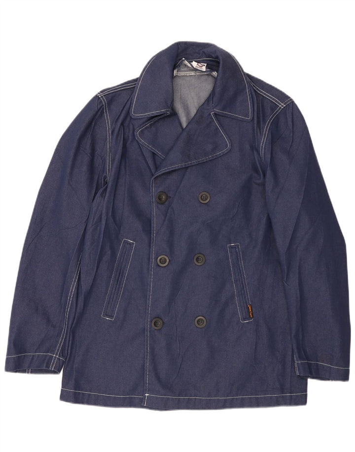 Take Two Mens Pea Coat UK 40 Grande Poliéster Azul Marinho