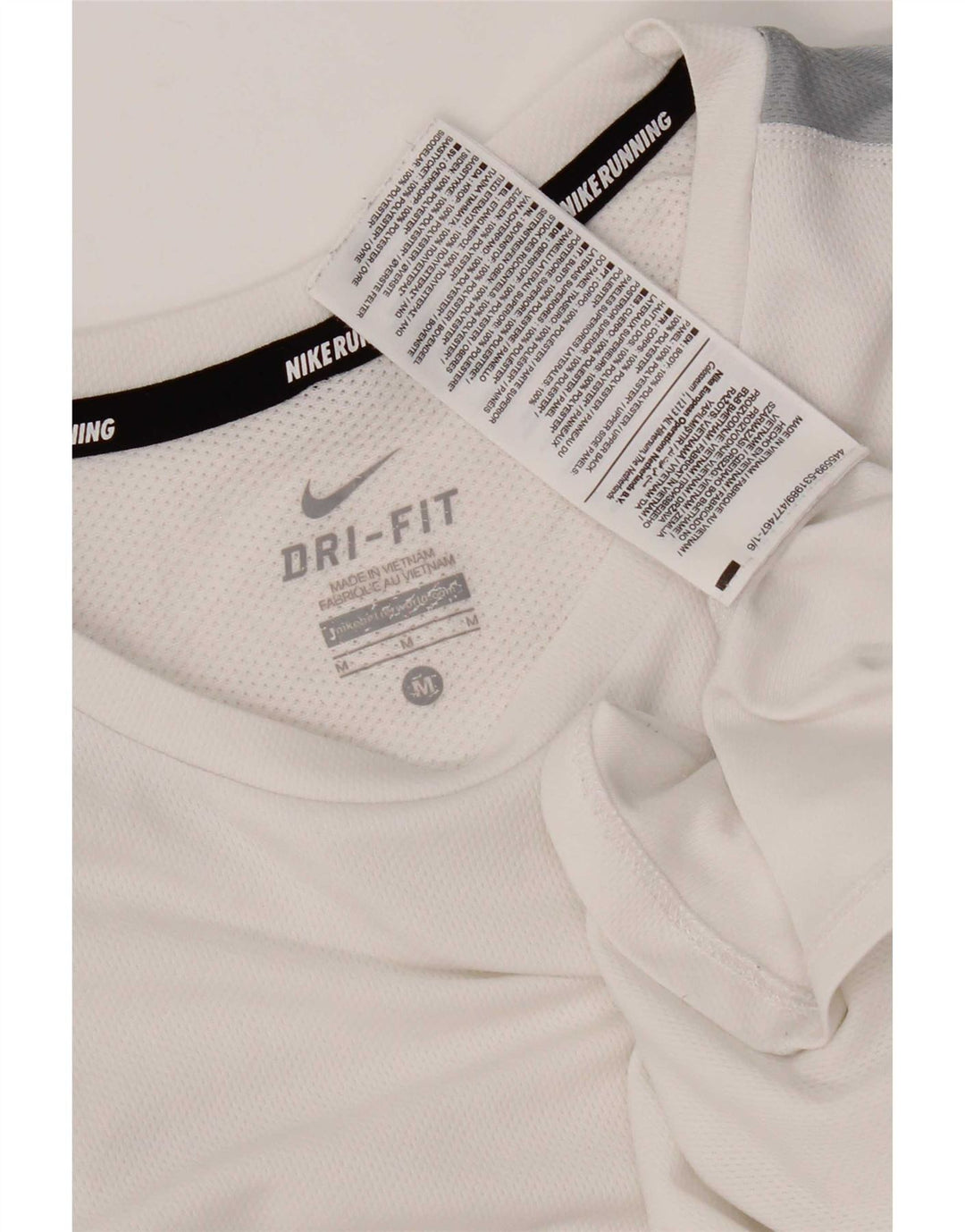 Camiseta masculina Nike Dri Fit Top médio branco colorblock poliéster