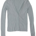 Suéter cardigã feminino Zara Reino Unido 12 rayon azul médio