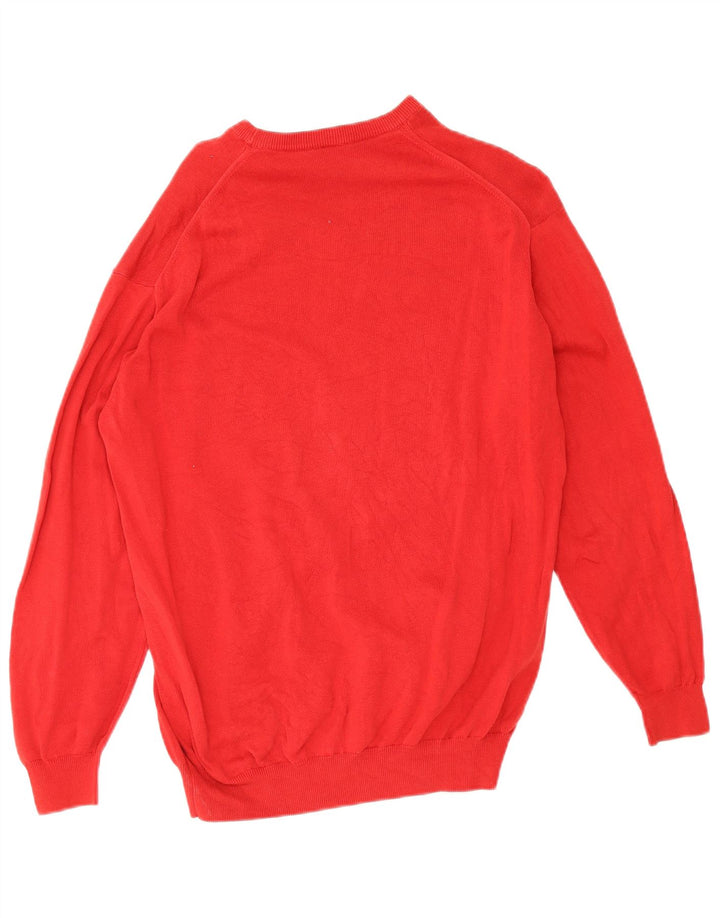 Lacoste Suéter masculino com gola redonda tamanho 4 médio algodão vermelho