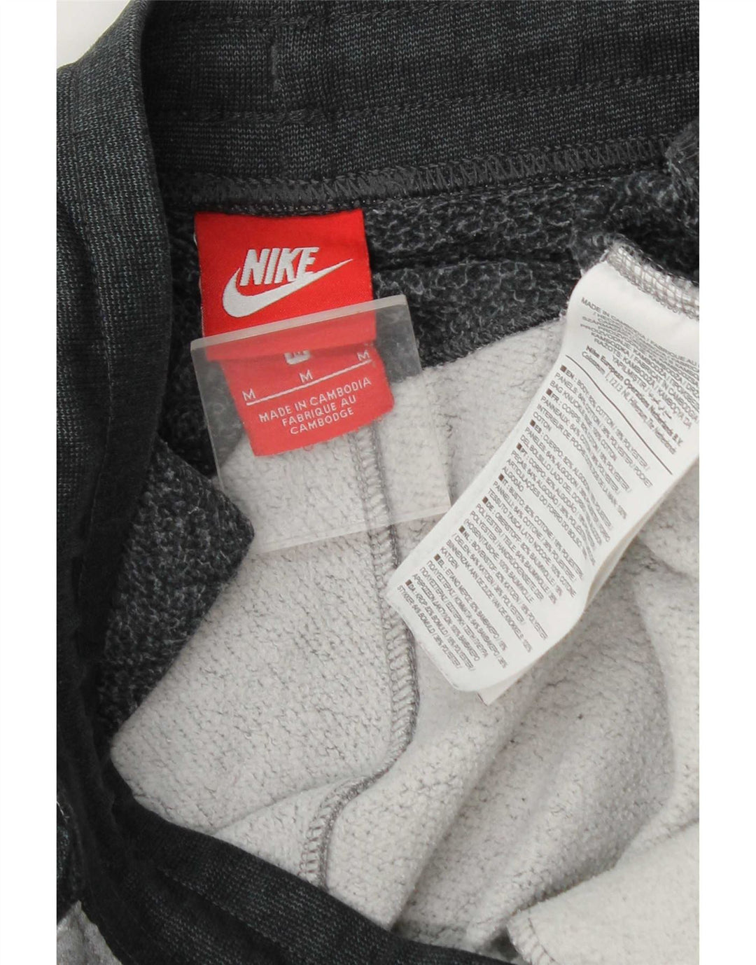 Calça de treino masculina Nike Joggers cinza médio algodão colorblock