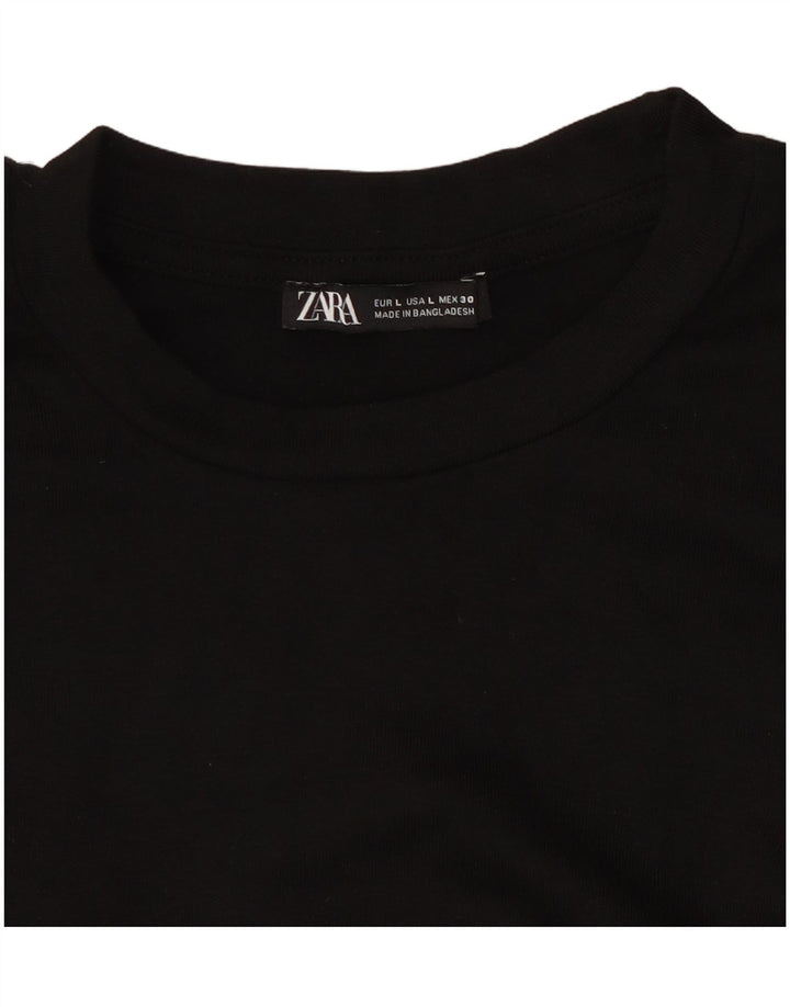 Body feminino de manga comprida ZARA UK 14 grande preto