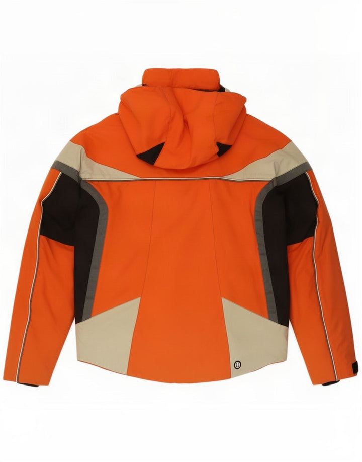 Jaqueta de esqui masculina com capuz Colmar IT 52 grande bloco colorido laranja