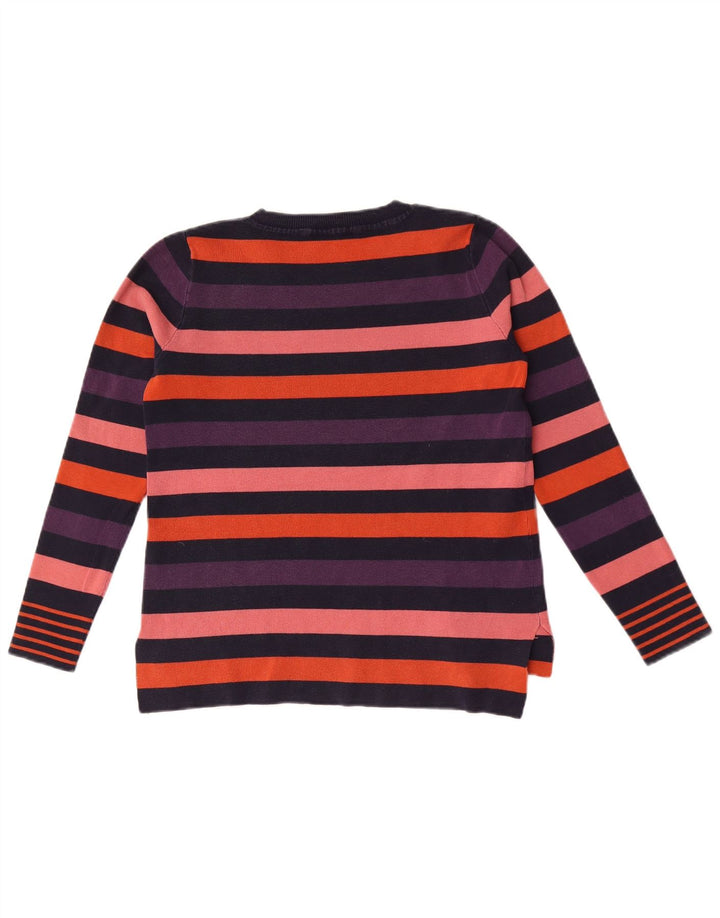 Suéter feminino Oasis com gola redonda e listrado pequeno multicolorido UK 10