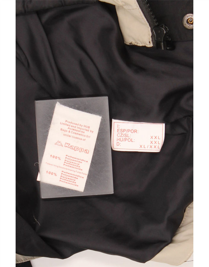 Jaqueta corta-vento masculina Kappa UK 44 2XL preta Colourblock poliamida