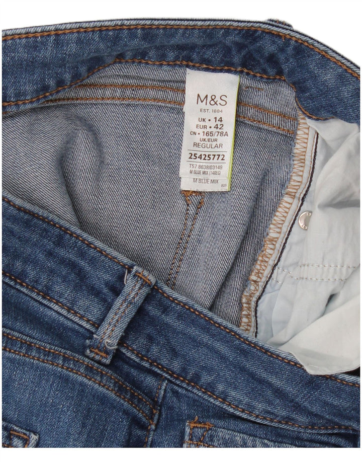 Jeans Marks & Spencer Regular Slim Feminino Reino Unido 14 Grande W36 L29 Azul Algodão