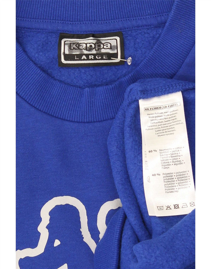 Kappa moletom gráfico masculino jumper grande algodão azul