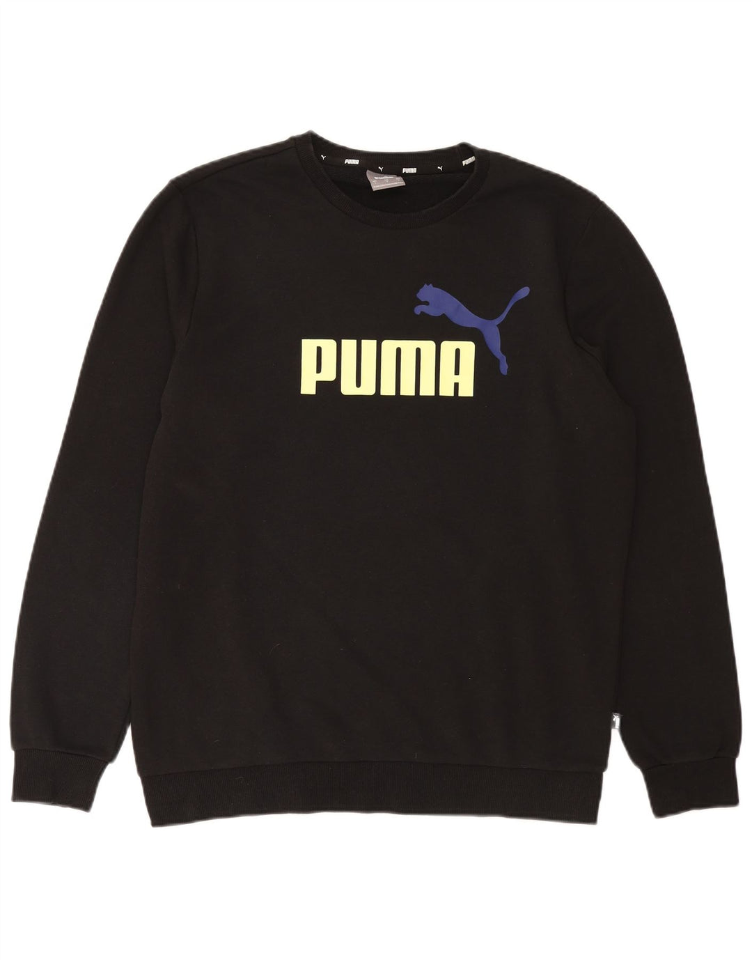 PUMA moletom gráfico masculino jumper grande algodão preto