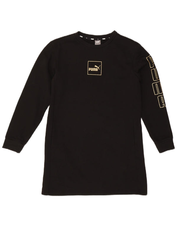 Vestido feminino Puma com estampa gráfica de manga comprida UK 6 XS preto