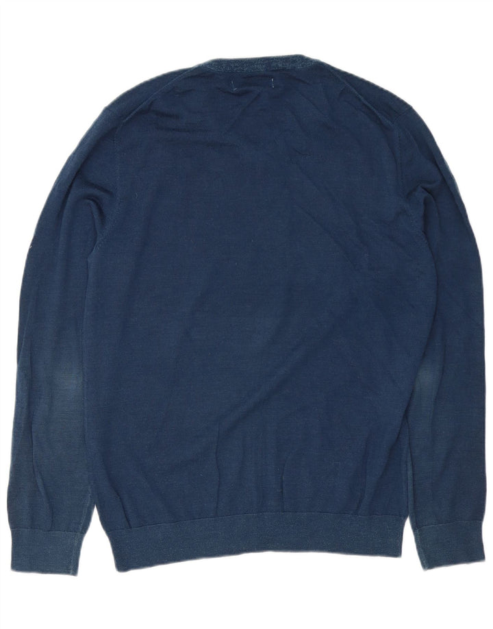 Suéter masculino Reiss com decote em V grande azul marinho