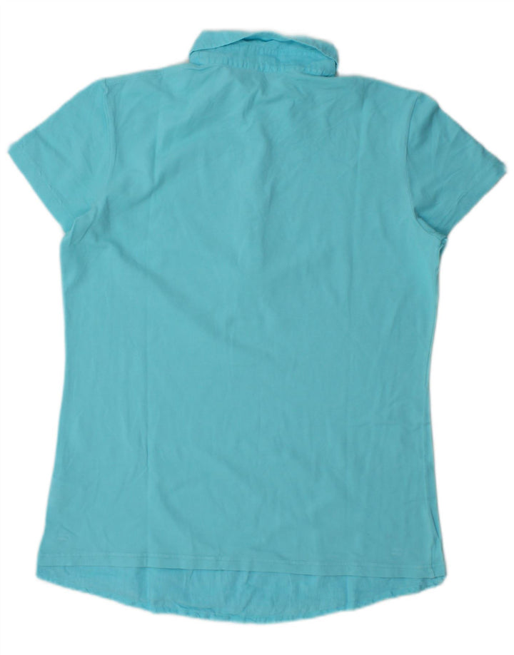 Camisa pólo feminina Fred Perry Reino Unido 14 grande algodão azul