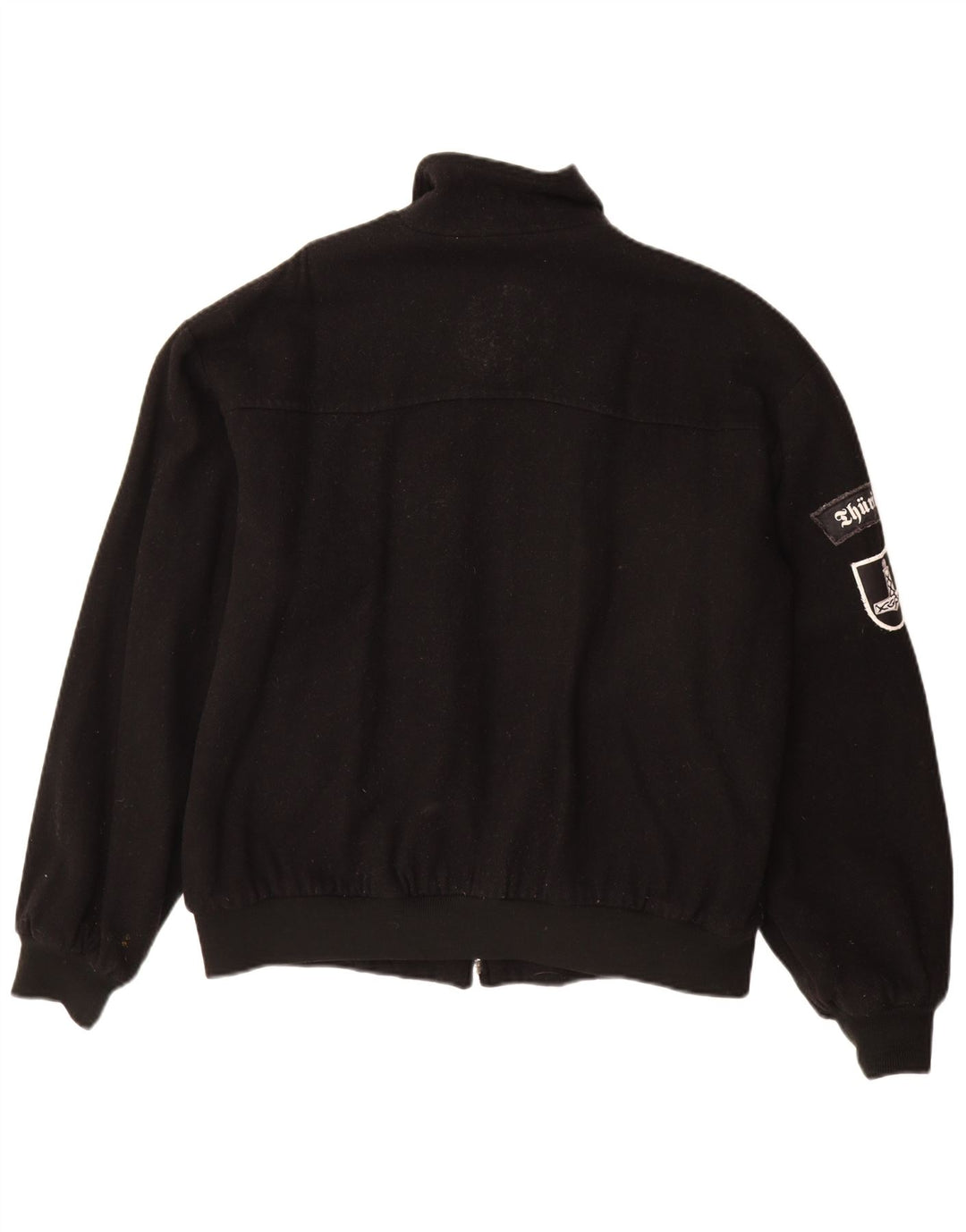 Jaqueta bomber masculina vintage UK 40 grande lã preta