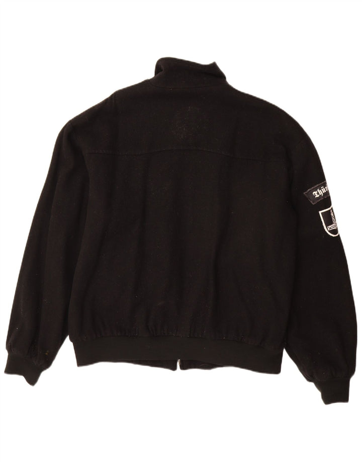 Jaqueta bomber masculina vintage UK 40 grande lã preta