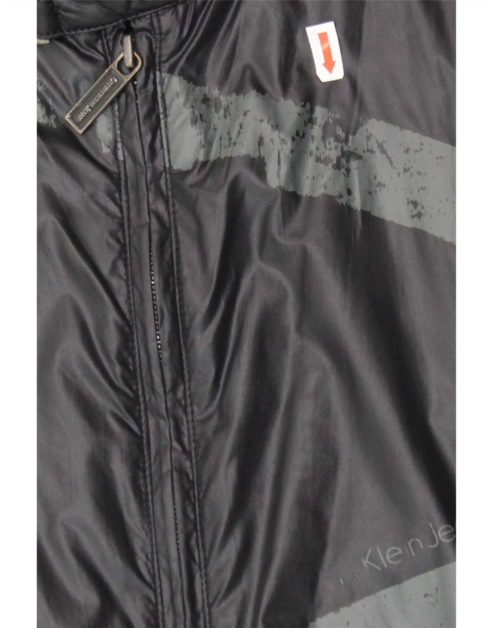 Jaqueta de chuva masculina Calvin Klein Jeans Graphic UK 40 grande poliamida preta