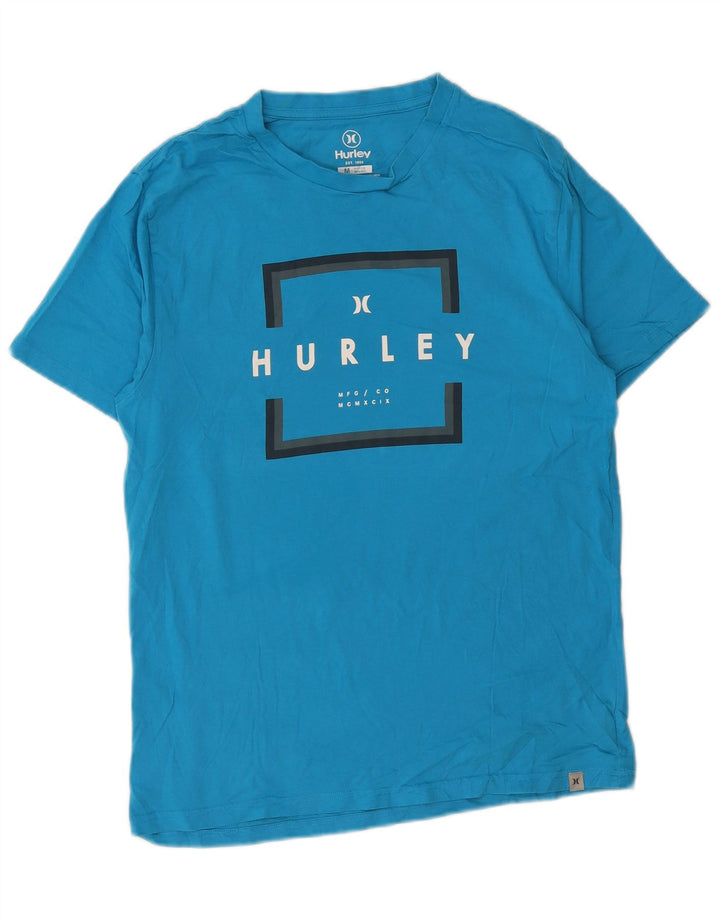 Camiseta masculina Hurley com estampa gráfica azul médio algodão