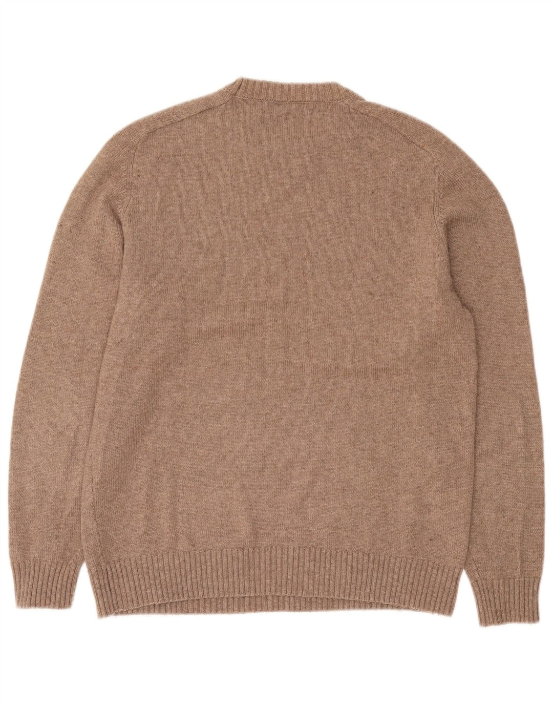 Zara Suéter masculino com gola redonda e poliéster marrom médio