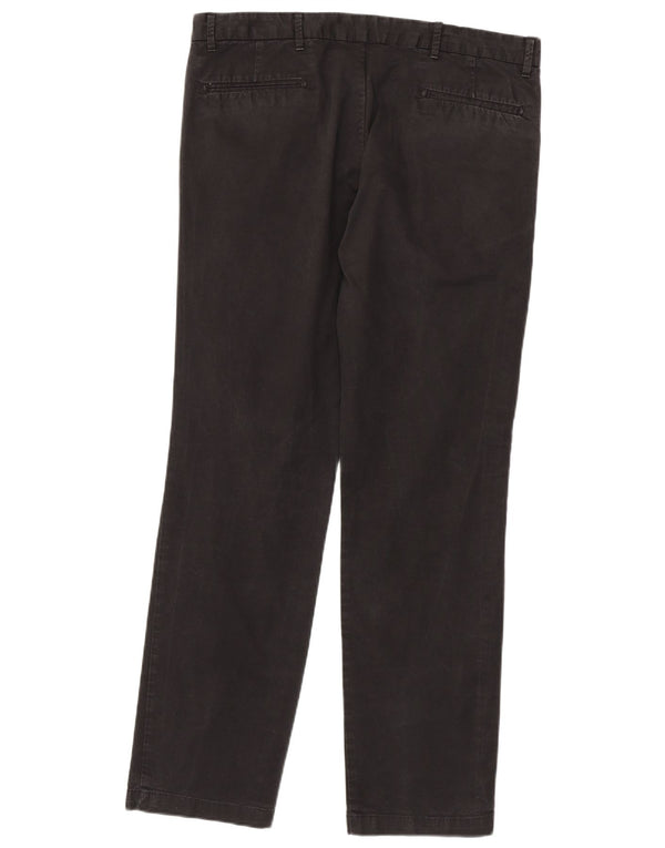 Zara Mens Slim Chino Calças EU 46 XL W36 L33 Algodão Preto