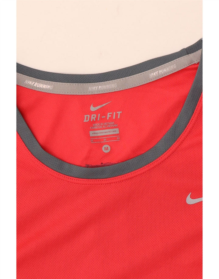 Camiseta feminina Nike Dri Fit UK 12 Medium Red Colourblock
