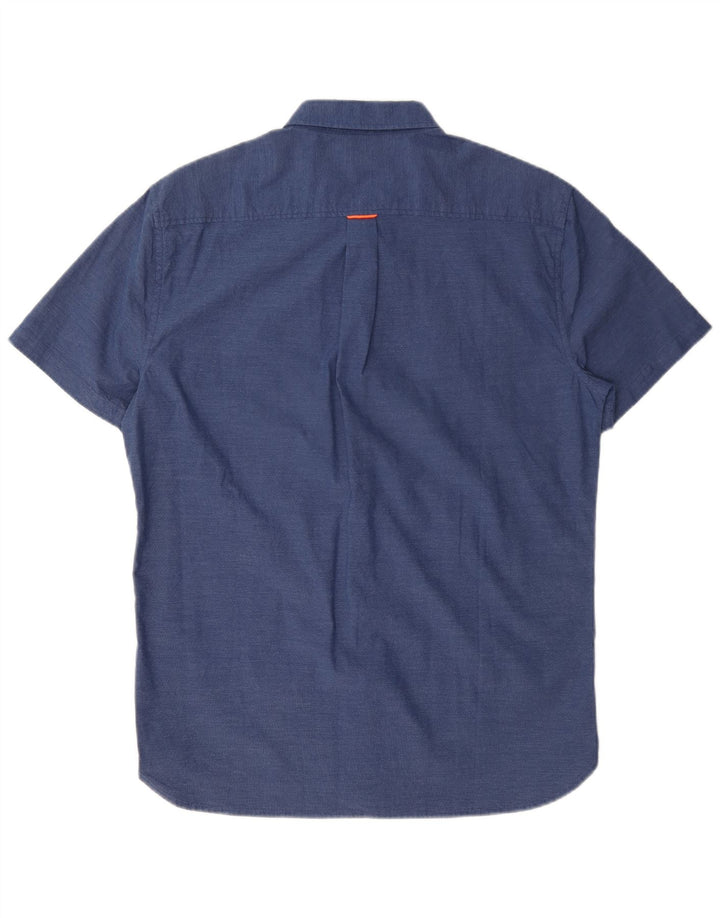 Camisa masculina Superdry manga curta regular fit médio algodão azul marinho