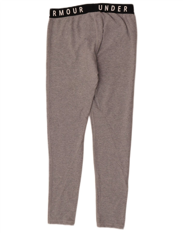 Under Armour Womens Graphic Leggings UK 14 Algodão Colourblock Cinza Médio
