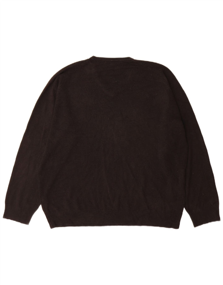 Suéter masculino Marks & Spencer com decote em V 2XL acrílico preto