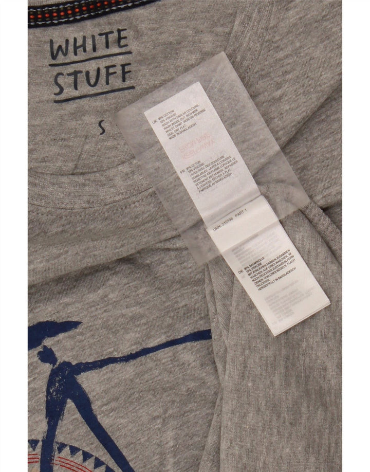 Camiseta gráfica masculina WHITE STUFF Top pequeno algodão cinza