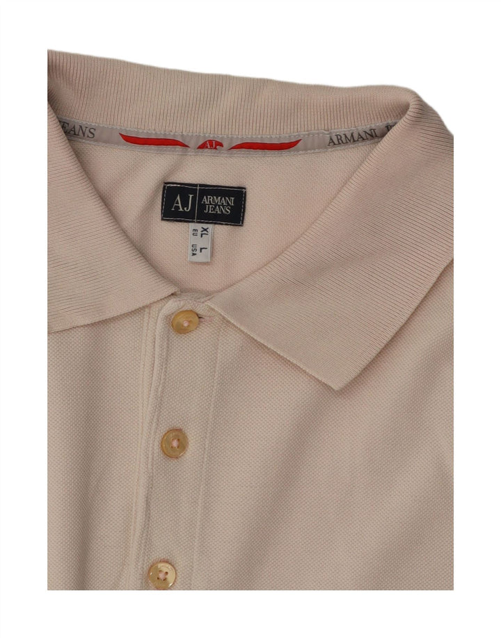 ARMANI JEANS Mens Polo Shirt XL Pink Vintage Armani Jeans and Second-Hand Armani Jeans from Messina Hembry 