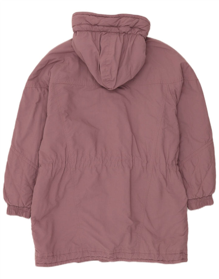Casaco corta-vento feminino VINTAGE com capuz EU 42 poliéster roxo grande