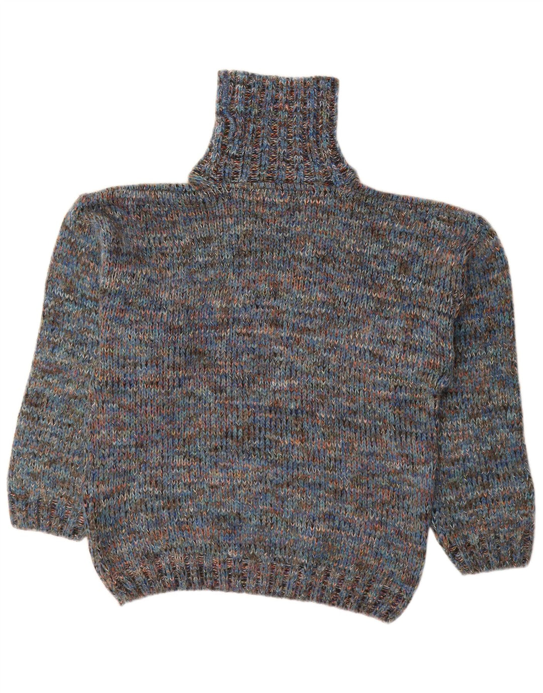 Suéter masculino com gola redonda NORTH POLE lã manchada azul médio