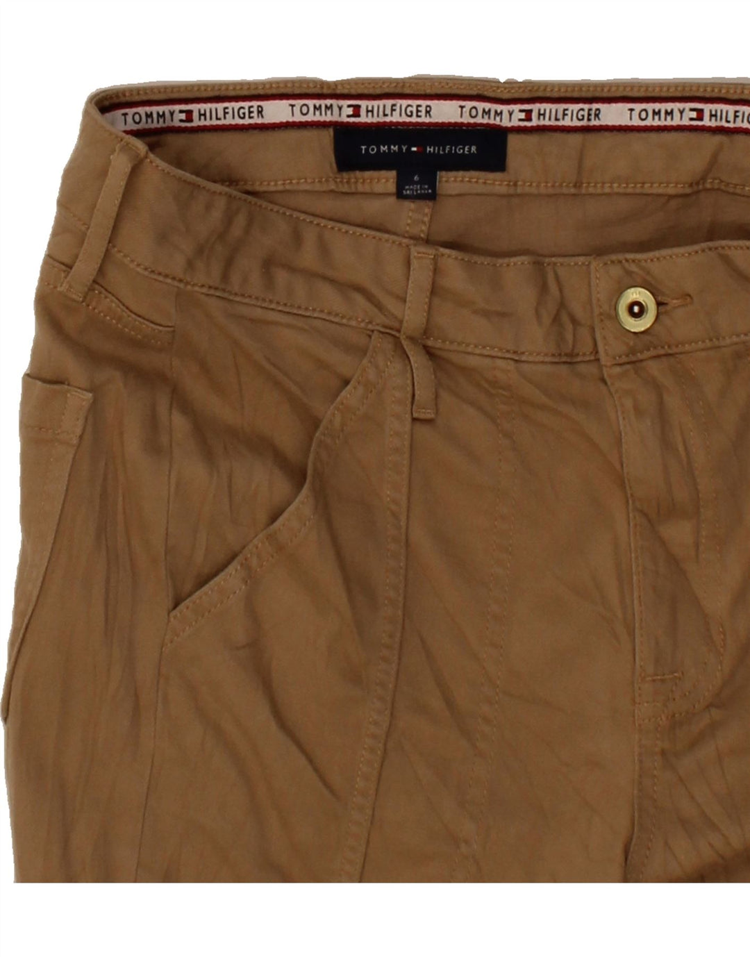 TOMMY HILFIGER Womens Slim Cargo Trousers US 6 Medium W30 L27 Beige Cotton Vintage Tommy Hilfiger and Second-Hand Tommy Hilfiger from Messina Hembry 