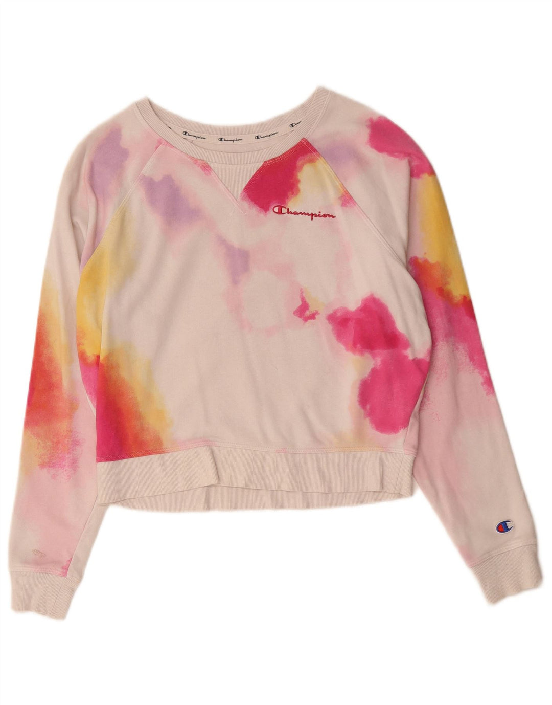 Champion feminino solto moletom jumper UK 14 médio multicolorido