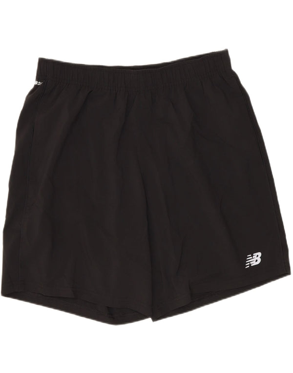Shorts esportivos masculinos New Balance poliéster preto médio