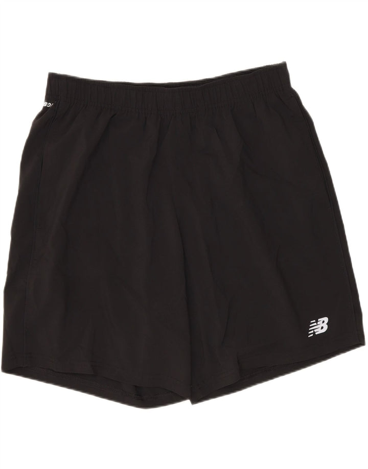 Shorts esportivos masculinos New Balance poliéster preto médio