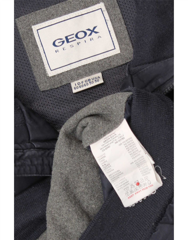 Jaqueta bomber masculina Geox Respira UK 50 5XL poliéster azul marinho