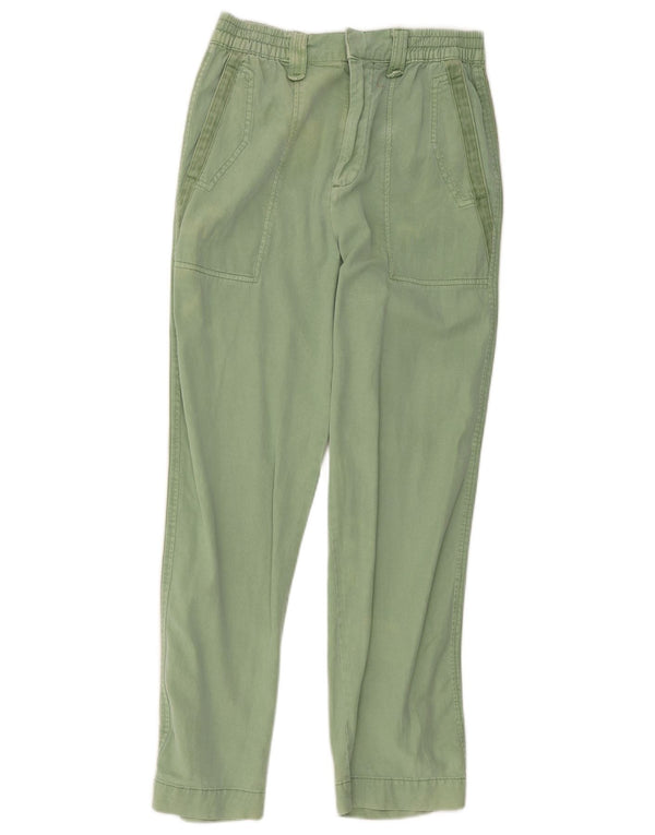 Calça Chino Reta Feminina Zara Pequena W28 L27 Verde