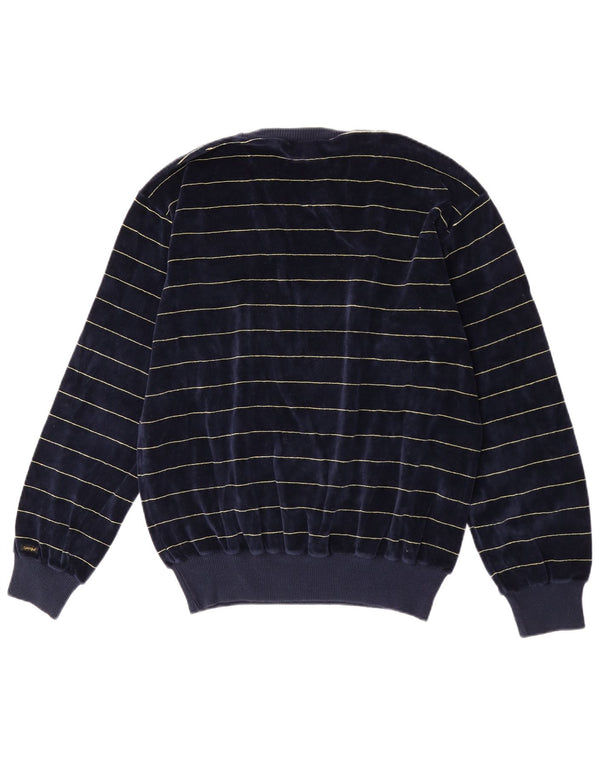 Sportful moletom masculino de veludo jumper grande algodão listrado azul marinho