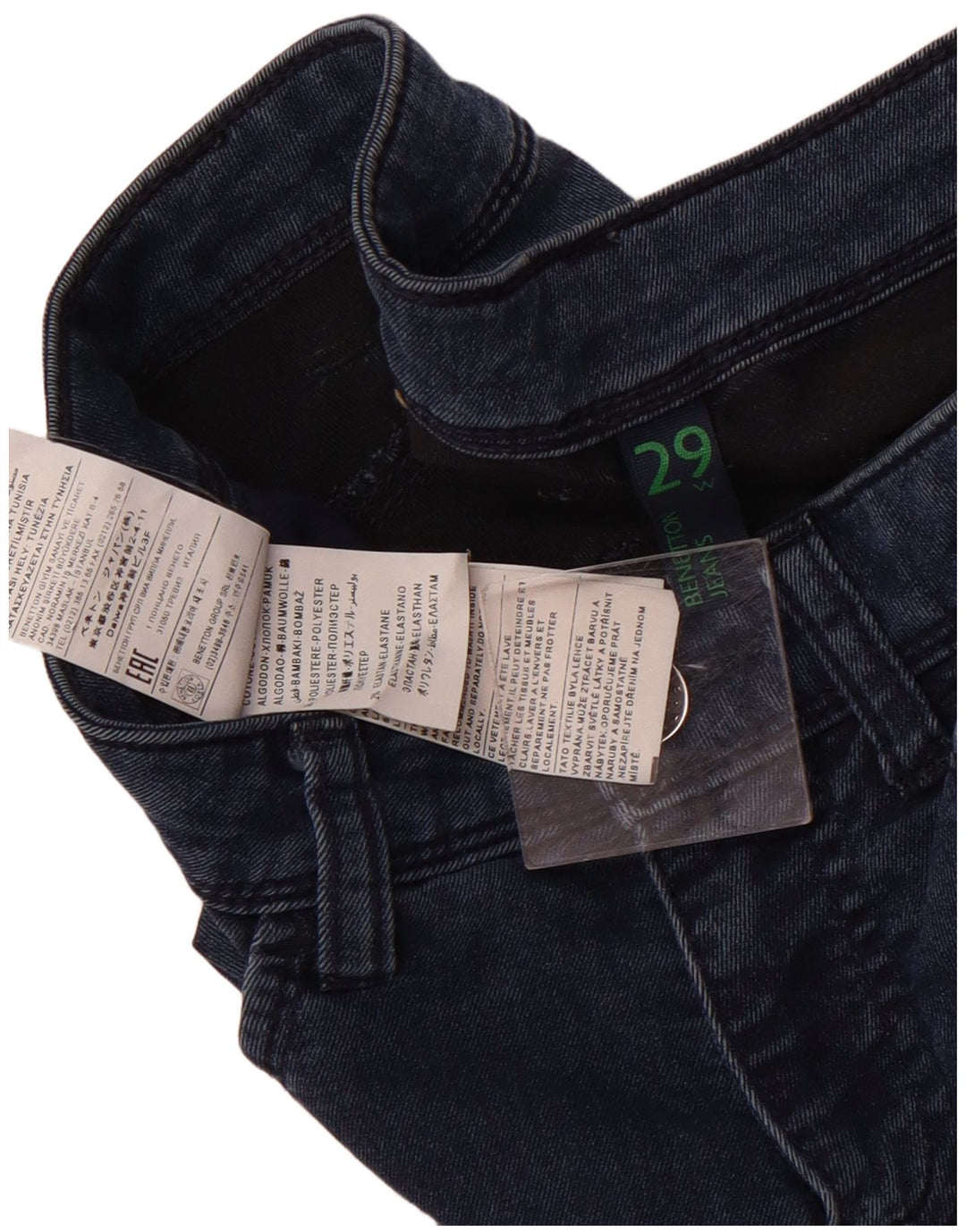 Benetton Jeans Skinny Feminino W29 L30 Azul Algodão