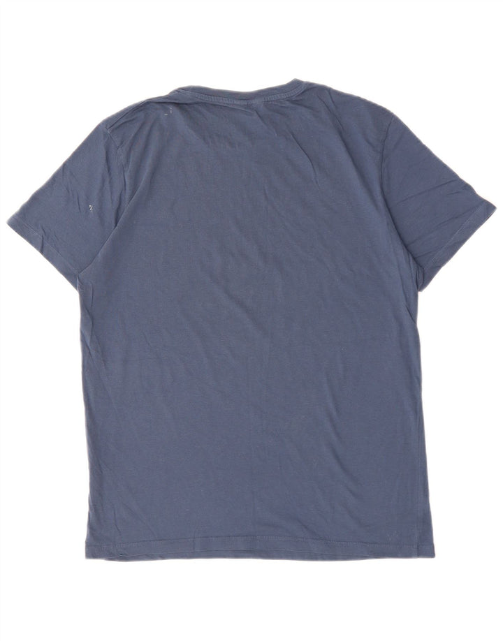 Camiseta masculina JACK & JONES de algodão azul marinho médio