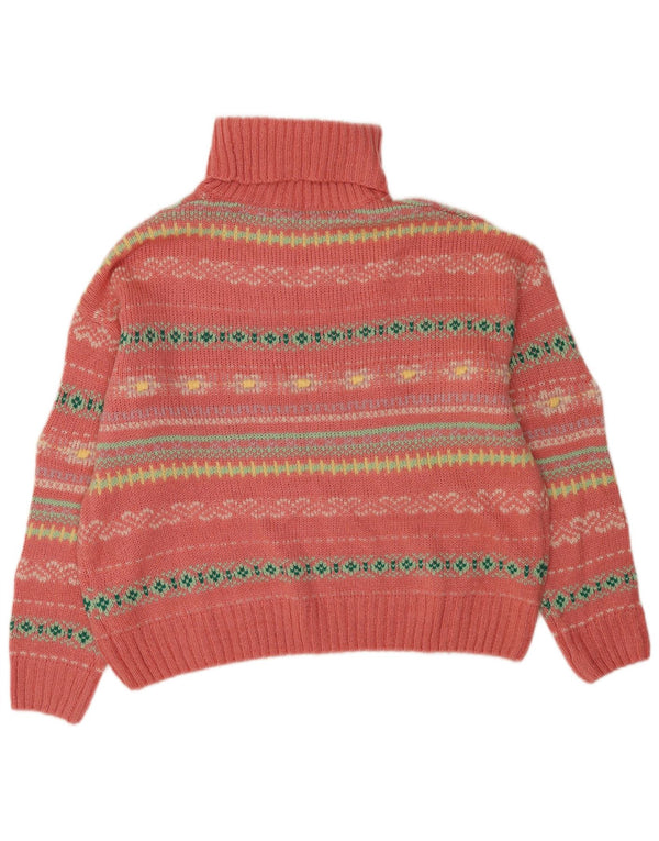 Suéter feminino PIAZZA ITALIA com gola redonda Reino Unido 18 XL rosa Fair Isle