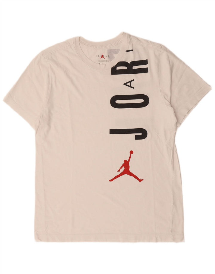 Camiseta Jordan Mens Standard Fit Graphic Top Médio Algodão Branco
