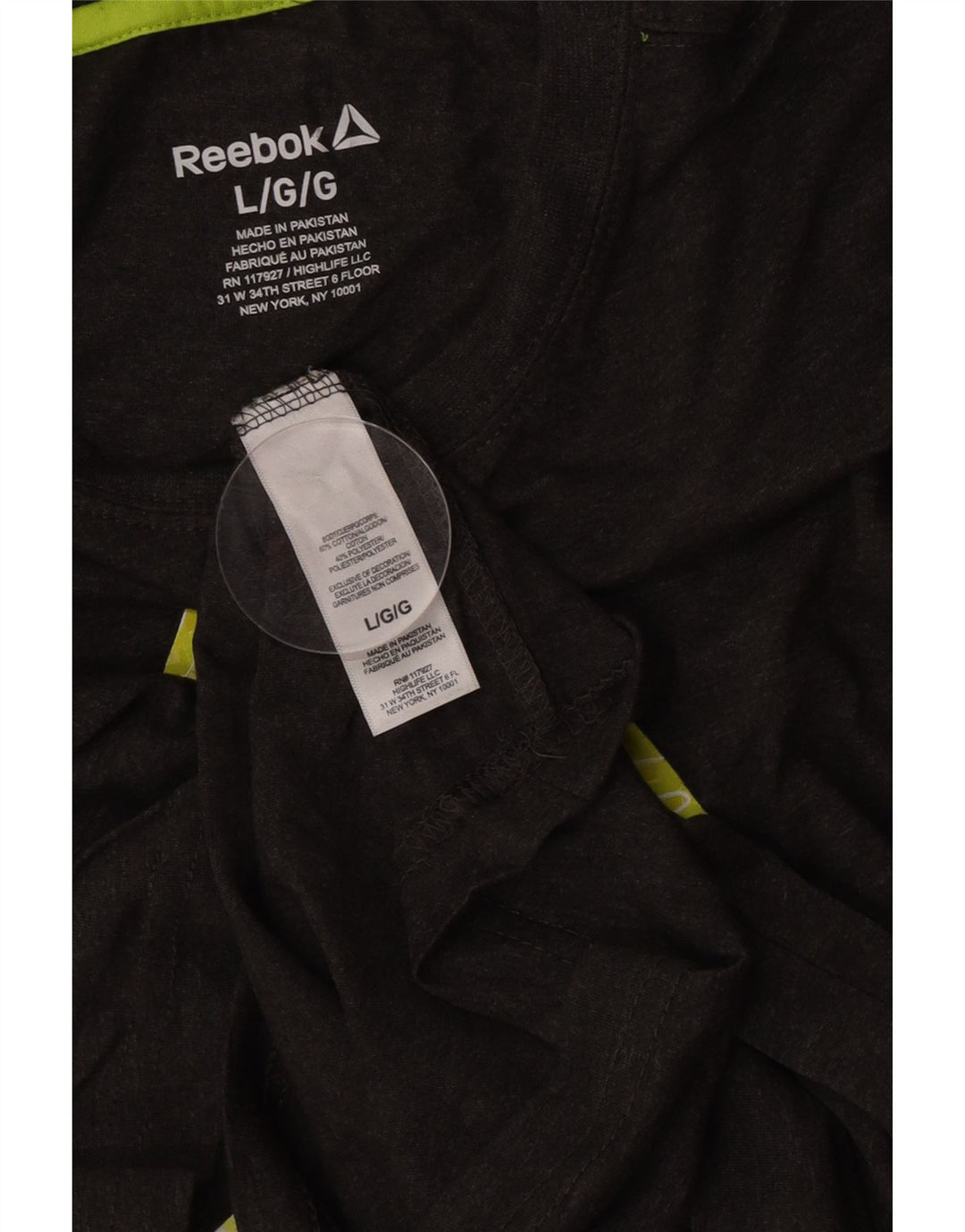 Camiseta gráfica masculina Reebok Top grande algodão cinza