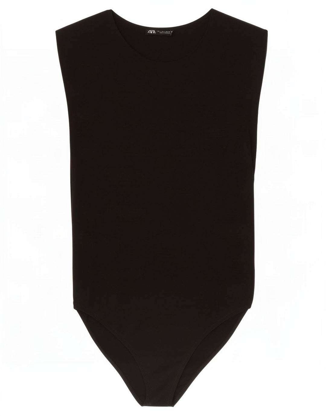 Macacão feminino sem mangas Zara UK 14 grande poliamida preta