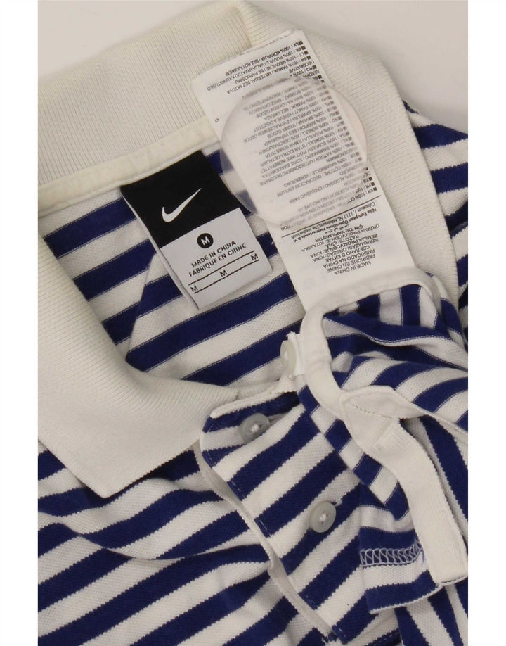 Camisa polo masculina Nike Inter de Milão média azul marinho listrada de algodão